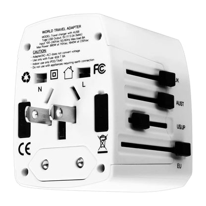 5Core Universal Travel Adapter International Power Adapters 3 Pack Multicharger Plug w 4 USB Ports